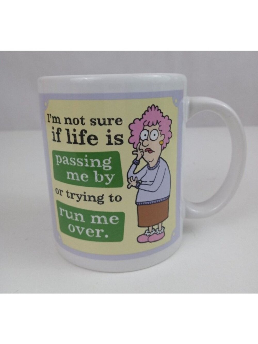 Leanin' Tree Aunty Acid I'm Not Sure If Life Is Novelty Funny Coffee Cup Mug